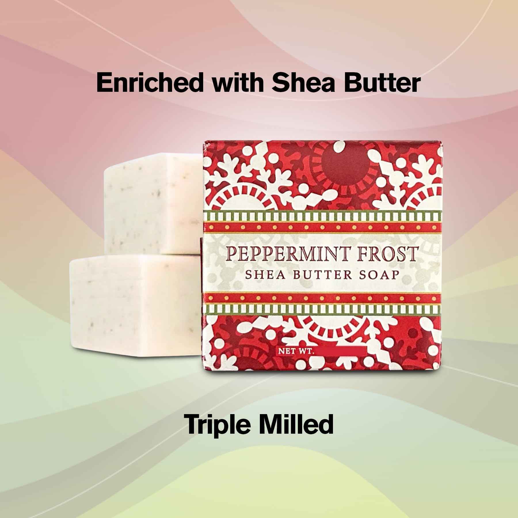 Greenwich Bay Mini Botanical Soap Bars – 12 Pack 1.9 oz Each – Individually Wrapped Guest Soaps for Airbnb, Spa, Travel, Bath – Travel Size Bar Soap Set, Peppermint Frost