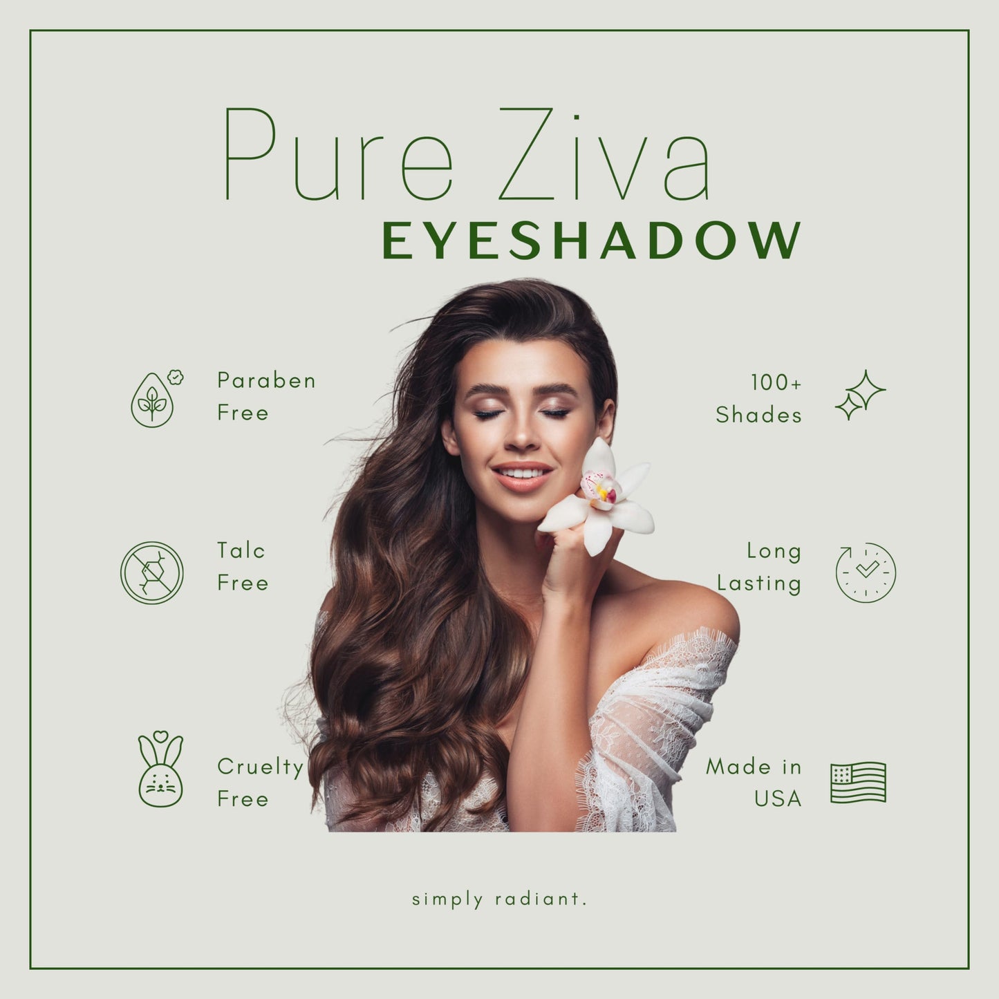 Pure Ziva Pink Glow Satin Light Baby Pink Opal Sunkissed Shimmering Shimmer Pressed Powder Single Vegan Eyeshadow; Talc, Paraben & Cruelty Free