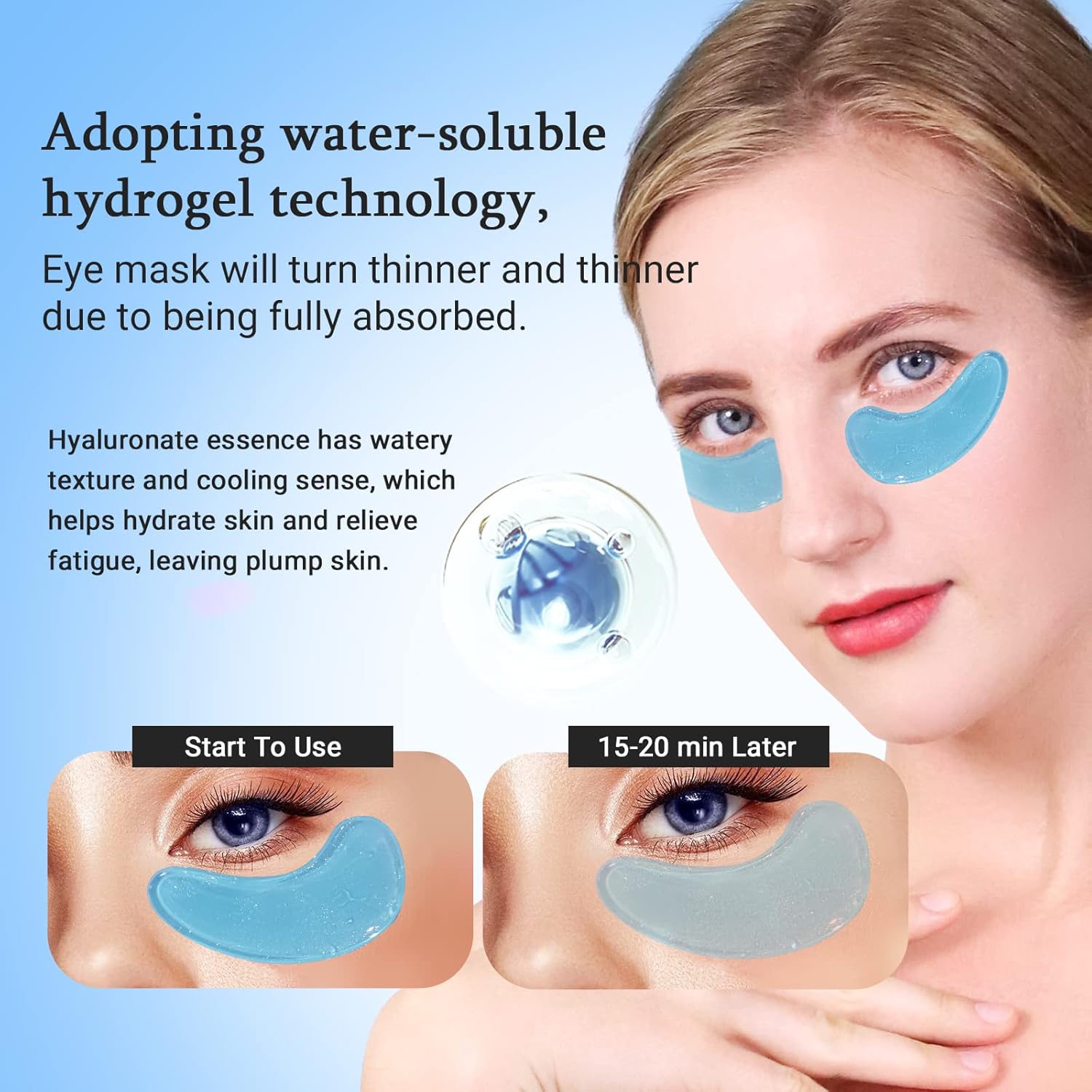 Under Eye Patches Gold and Hyaluronic Acid for puffy eyes,Rose Eye Masks for Dark Circles and Puffiness skin care Smooth Wrinkles products 30 Pairs