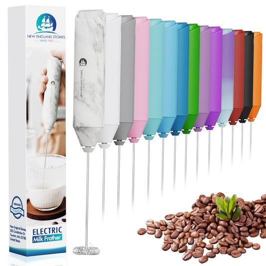 Powerful Milk Frother Handheld Foam Maker, Mini Whisk Drink Mixer for Coffee, Cappuccino, Latte, Matcha, Hot Chocolate, No Stand, Marble