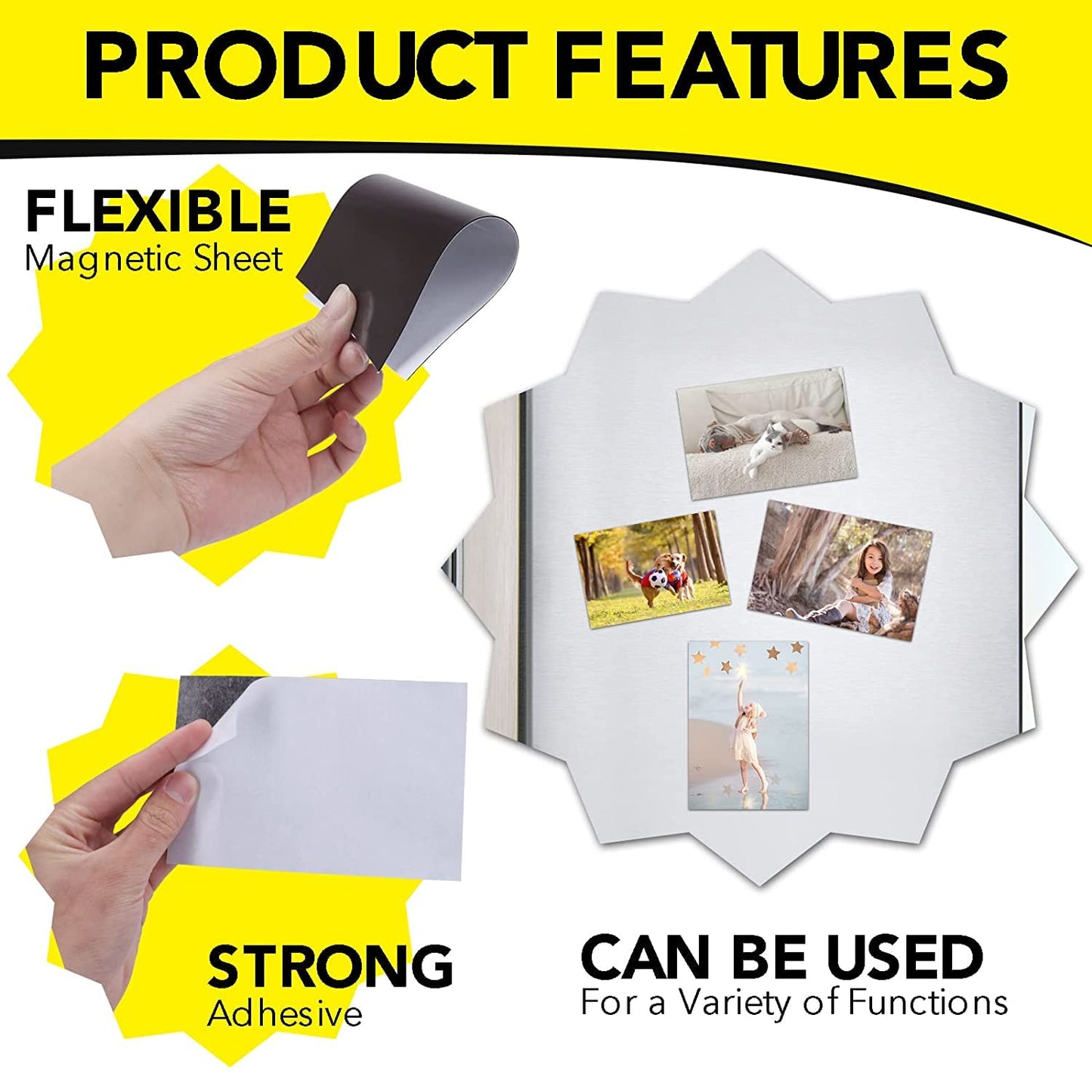 DIYMAG Adhesive Magnetic Sheets, |4" x 6"| 18 Packs, Flexible Magnet Sheets with Adhesive for Crafts, Photos and Die Storage, Easy Peel and Stick, Easy to Cut into Any Shape/Size (4" x 6"-18P)