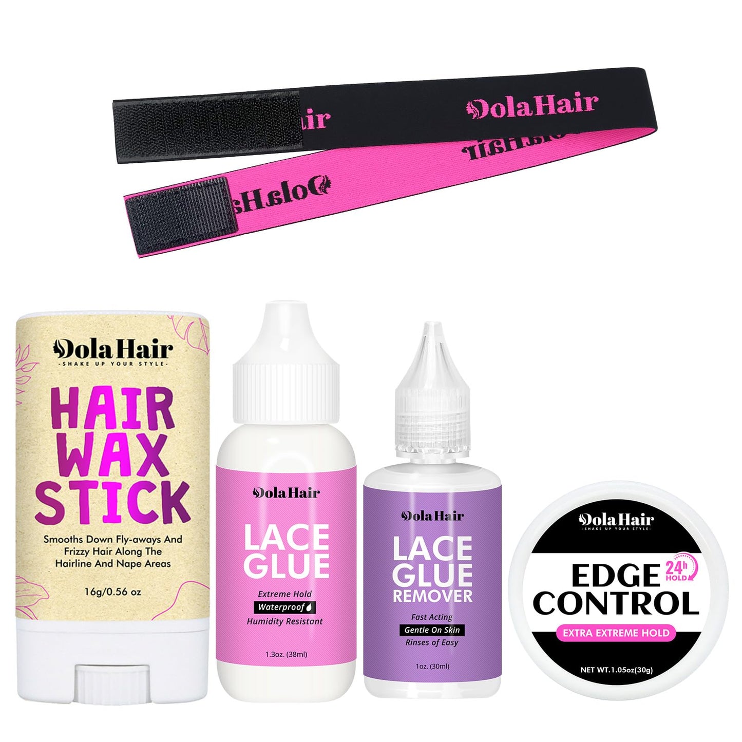 Dolahair Lace Wig Glue Kit Lace Front Glue Kit for Wigs Waterproof Wig Glue Strong Hold Wig Glue Kit Wig Install Kit Wig Installation Kit Lace Front Kit Hair Replacement Adhesive Invisible Bonding