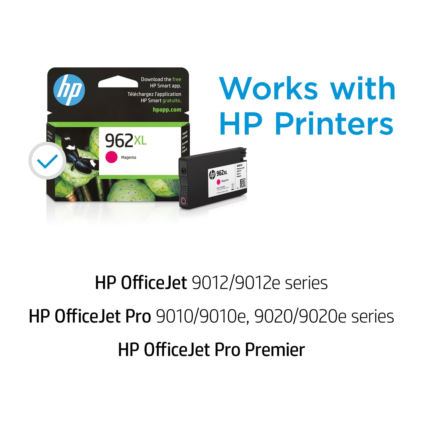 HP 962XL Magenta High-yield Ink Cartridge | Works with HP OfficeJet 9010 Series, HP OfficeJet Pro 9010, 9020 Series | Eligible for Instant Ink | 3JA01AN