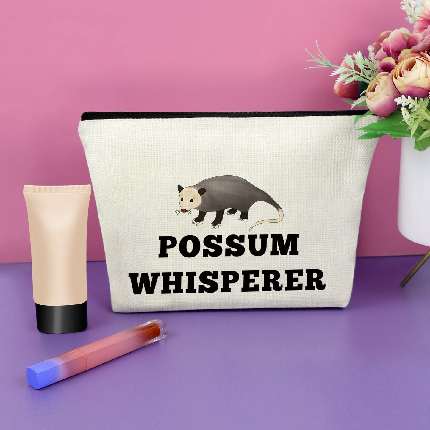 Sazuwu Possum Opossum Gift Possum Animal Lover Gifts Makeup Bag Possum Gift for Women Birthday Gifts for Friend Female Cosmetic Bag Possum Owner Gift Christmas Gifts for Her Cosmetic Travel Pouch