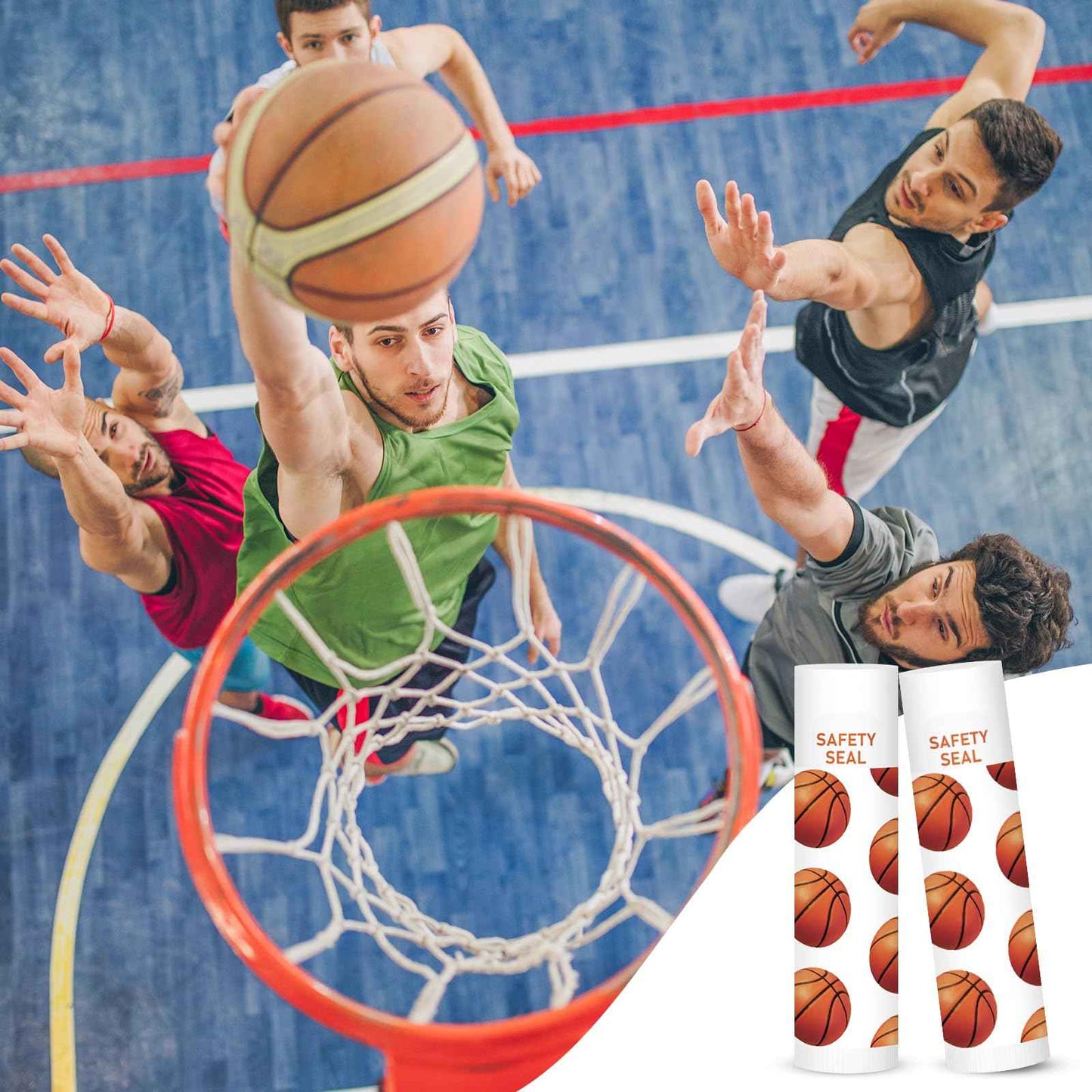 DMSKY 60 Pcs Lip Balm Bulk, Basketball Party Favors for Team Gifts for Players Teen Girls Boys Sports Party Supplies