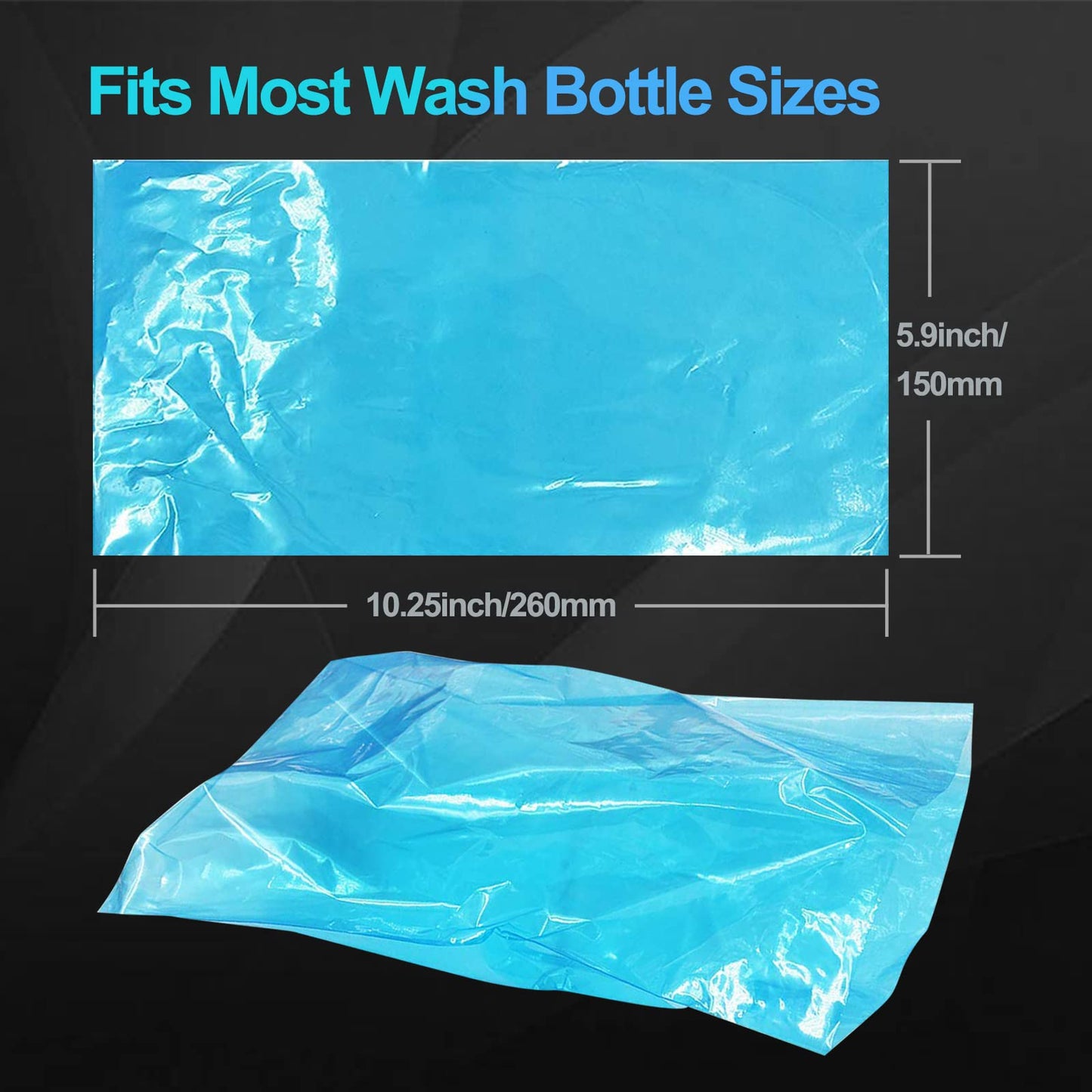 Tattoo Wash Bottle Bags - Yuelong 250PCS Disposable Blue Tattoo Wash Bottle Covers Sleeves 6 X 10 Inch Squeeze Bottle Bag Cover Barrier for Tattoo Bottles Tattoo Cleaning Tattoo Supplies (Blue bags)