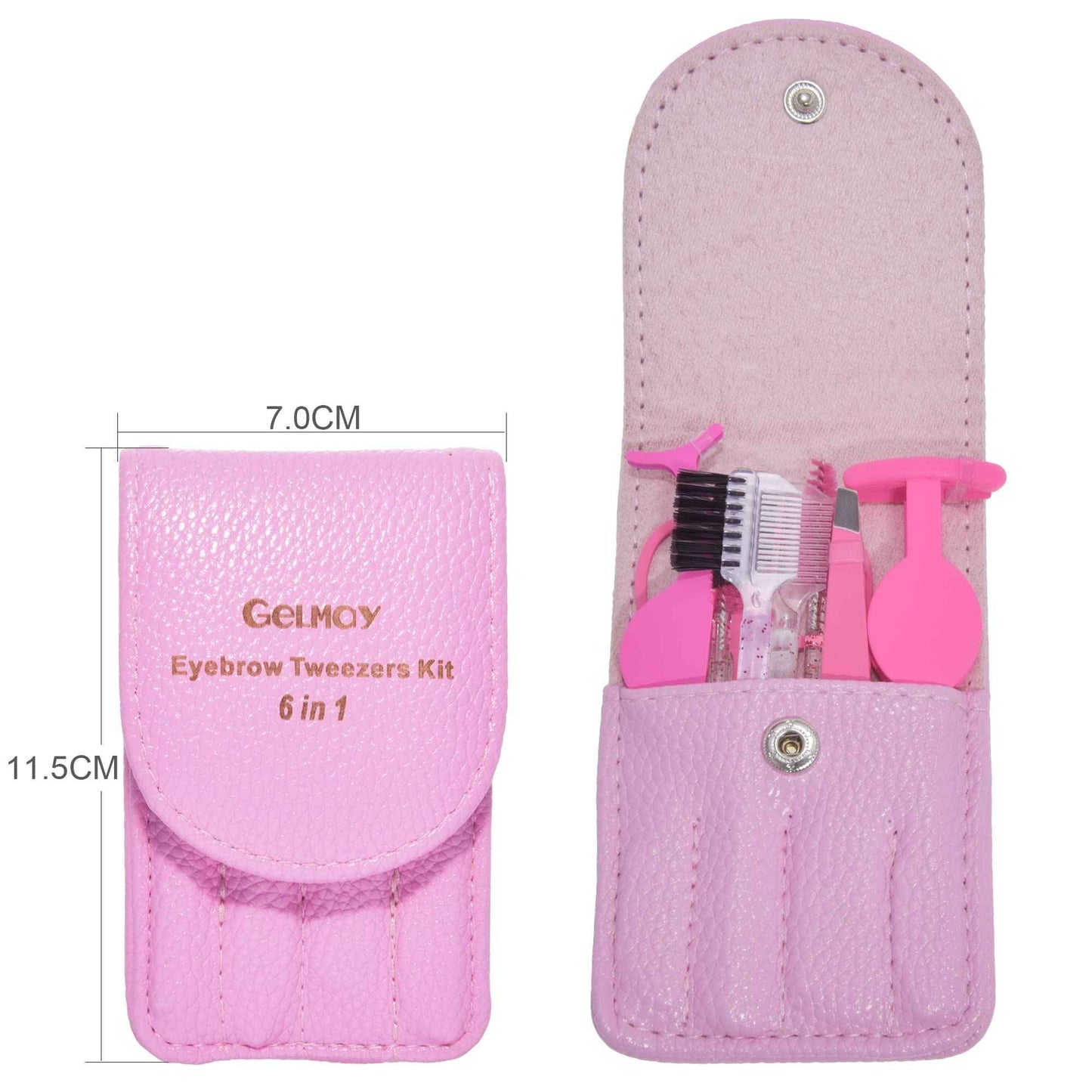 6Pcs Portable Eyelash Curlers Applicator Tool, Eyebrow Tweezer Scissor Comb Eye Brow Grooming Clippers Fake Lash Brush for Women