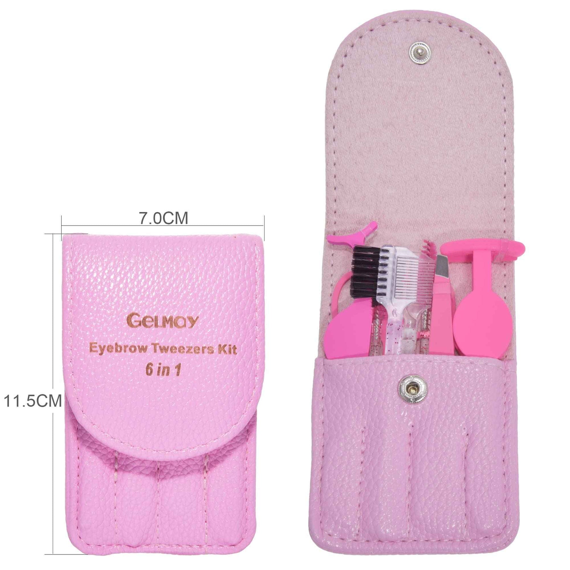 6Pcs Portable Eyelash Curlers Applicator Tool, Eyebrow Tweezer Scissor Comb Eye Brow Grooming Clippers Fake Lash Brush for Women