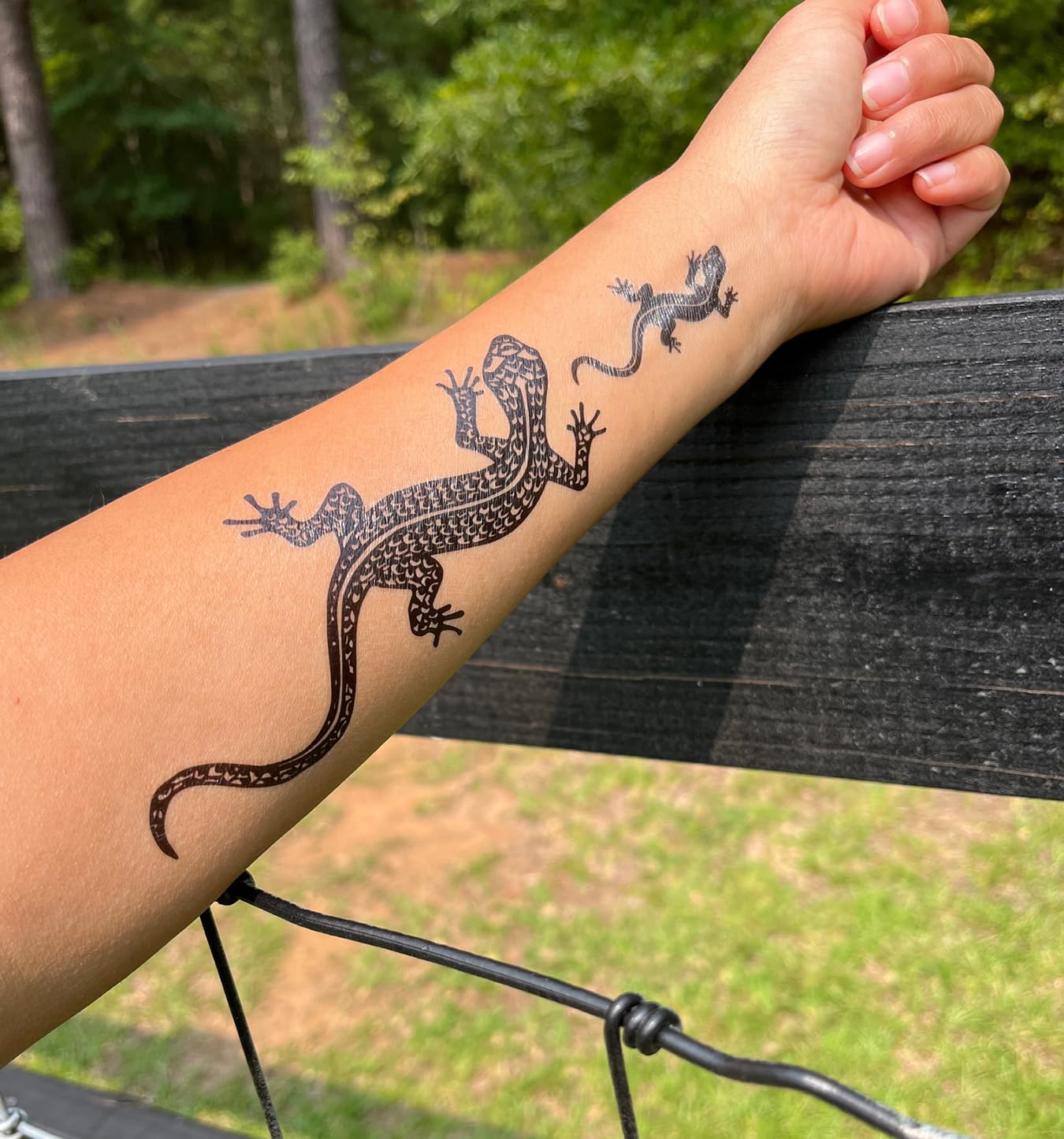 Temporary Tattoos for Adult Women - 2 Sheets Hawk lizard Gecko Bug Scorpion Skull Cow Buffalo Bison Adults Tattoo