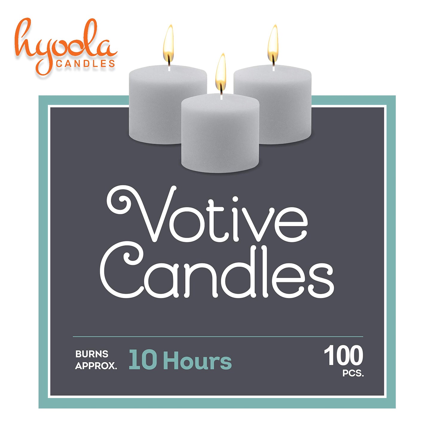 Hyoola Votive Candles - 10 Hour Burn Time - Unscented Candles Votives Bulk - Pack of 100 White Candles - European Made