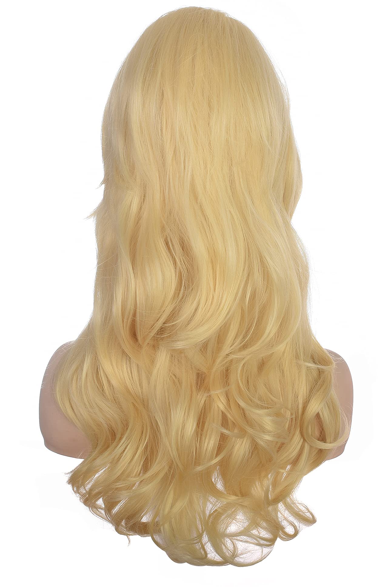 AMZCOS Women Blonde Beehive Wig Long Curly Wavy Bouffant Heat Resistant Synthetic Hair wigs for Womens Vintage Costume Cosplay Halloween Party