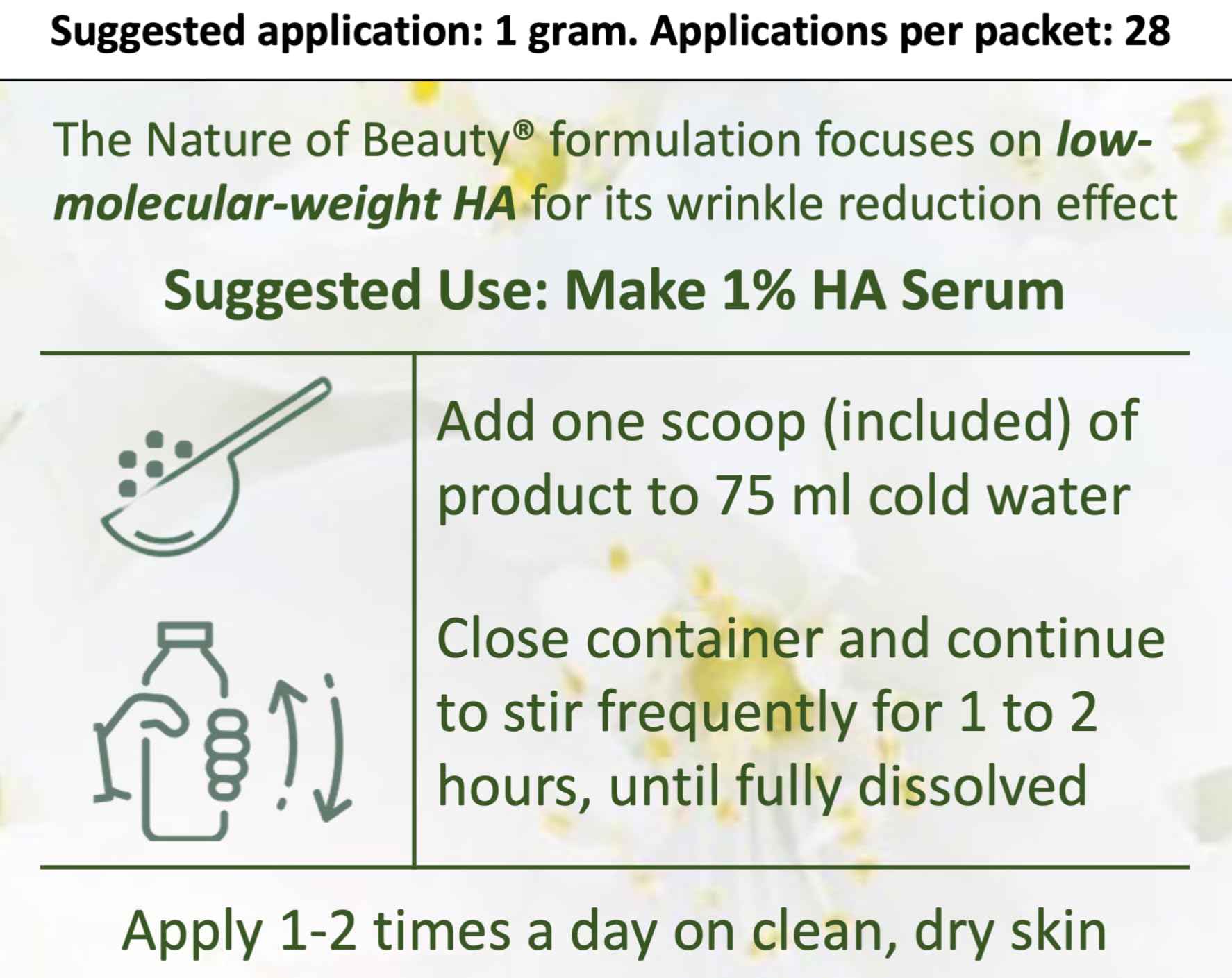 Anti-Wrinkle Hyaluronic Acid Powder For Skin, Low Molecular Weight (LMW) Cosmetic Hyaluronic Powder, For Face Serum Or Lotion, 100% Natural, USA Made, 1 Oz (28.4g)