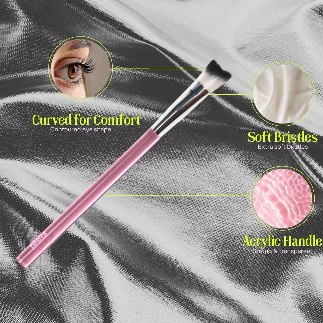 Feels Lash Cleaning Brush Eyelash Extensions Shampoo Brush Soft Curved Fluffy Cleansing (10 pack, Pink)