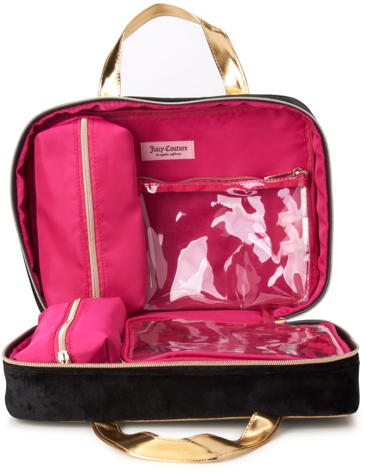 Juicy Couture Women's Cosmetics Bag - Travel Makeup and Toiletries Weekender Bag - Makeup Organizer Case, Black