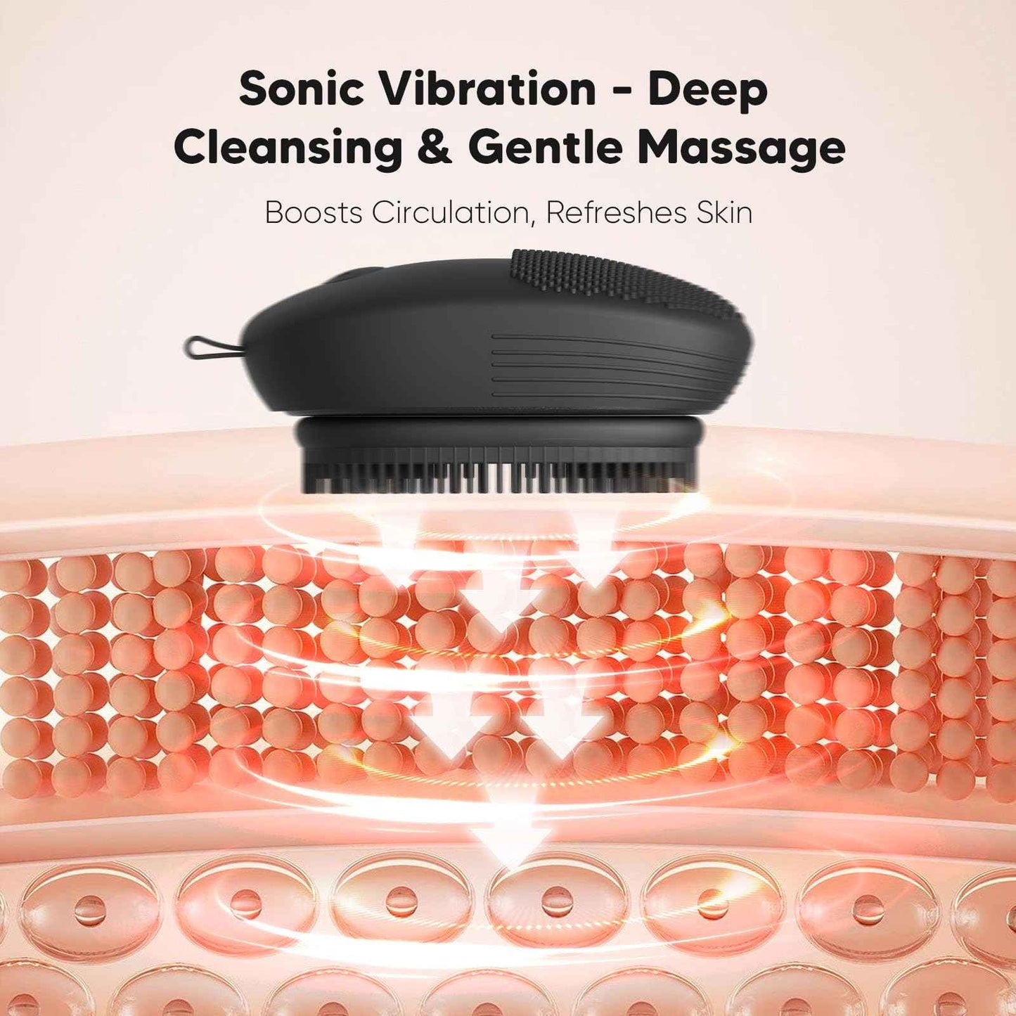Nacetive Electric Sonic Body Scrubber – Food-Grade Soft Silicone Shower Brush & Loofah Alternative, Gentle Exfoliating & Deep Cleaning, Removes Dry Skin, Boosts Circulation & Revives Skin Glow
