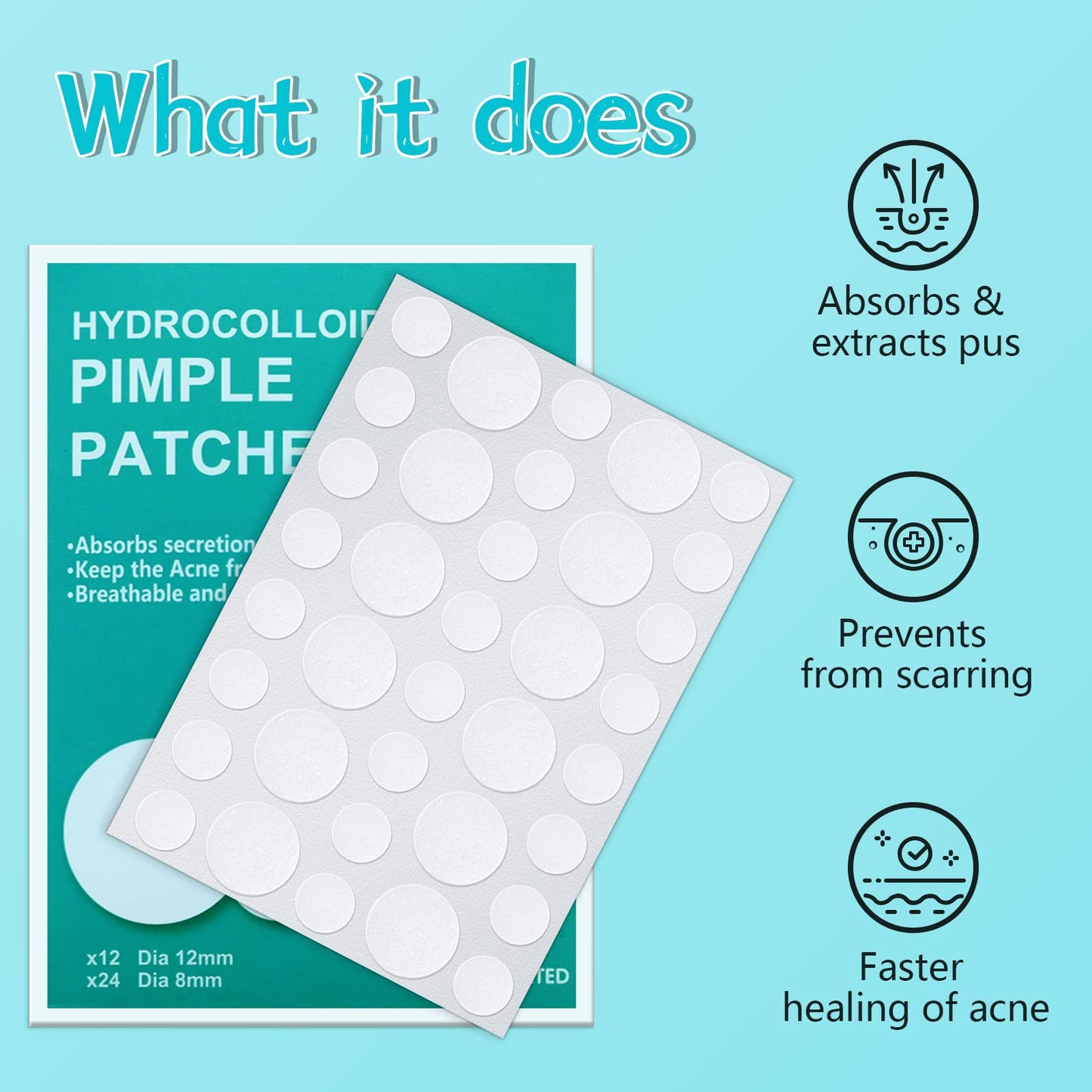 180 Counts Pimple Patches for Face Hydrocolloid Acne Patches for face Invisible Zit Patches for Face Pimple Patch Acne Spot Treatment Patch Blemish Patches Cover Patches Stickers