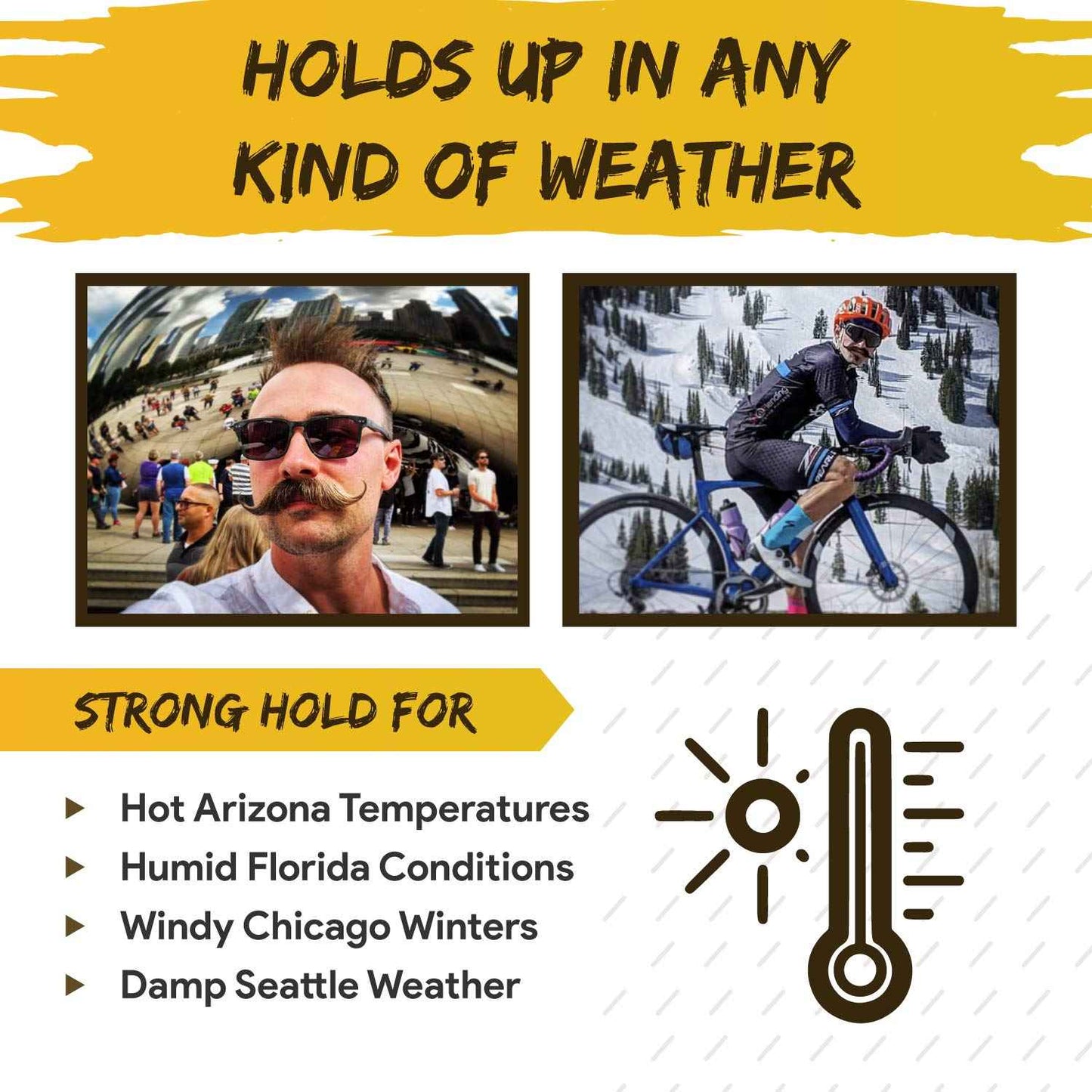 The Vintage Beard Company Death Grip Extra Strong Hold Mustache Wax and Death Grip Mustache Keychain Comb Set