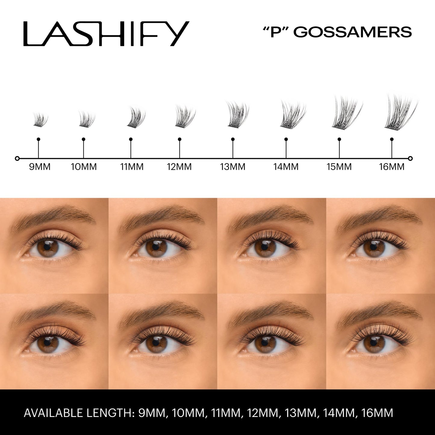 Lashify Plushy 13mm Gossamer Lashes in Black, Easy DIY False Lashes for a Voluminous Yet Still Natural Look