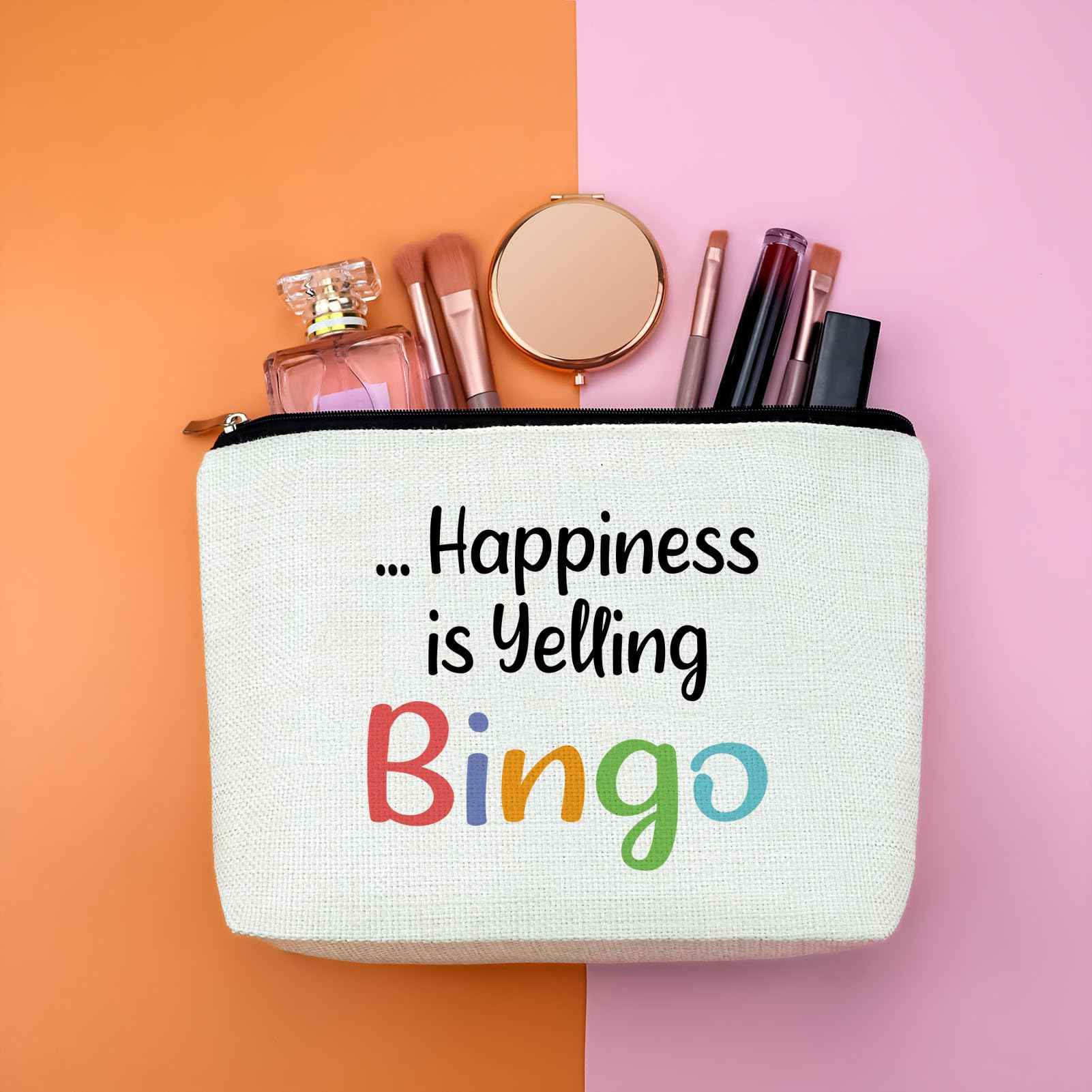 Gfhzdmf Bingo Lover Gifts for Women Makeup Bag Bingo Game Gifts for Bingos Player Gambler Gift Casino Lover Gift Christmas Birthday Present for Her Friends Travel Cosmetic Pouch