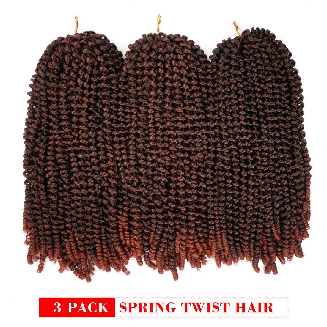 16 inch Spring Twist Crochet Braids Hair for Butterfly Locs Bomb Twist Crochet Hair Beyond Beauty Ombre Colors Synthetic Fluffy Hair Extension 3 Packs(16 Inch, M1B 350)