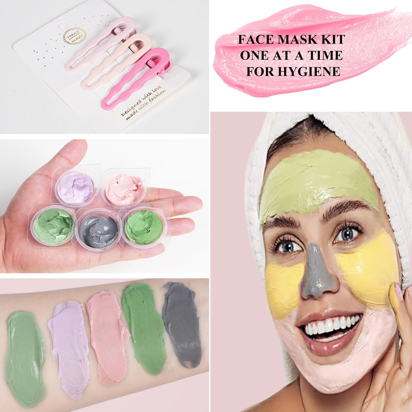 20 Pods Clay Mask Set, Face Mask Skin Care，Green Tea, Turmeric, Dead Sea Mud, Rose, 24K Gold, Eggplant, Avocado, Mud Mask Deep Pore Cleansing Acne Blackhead Removal, Men & Women Facial Mask .