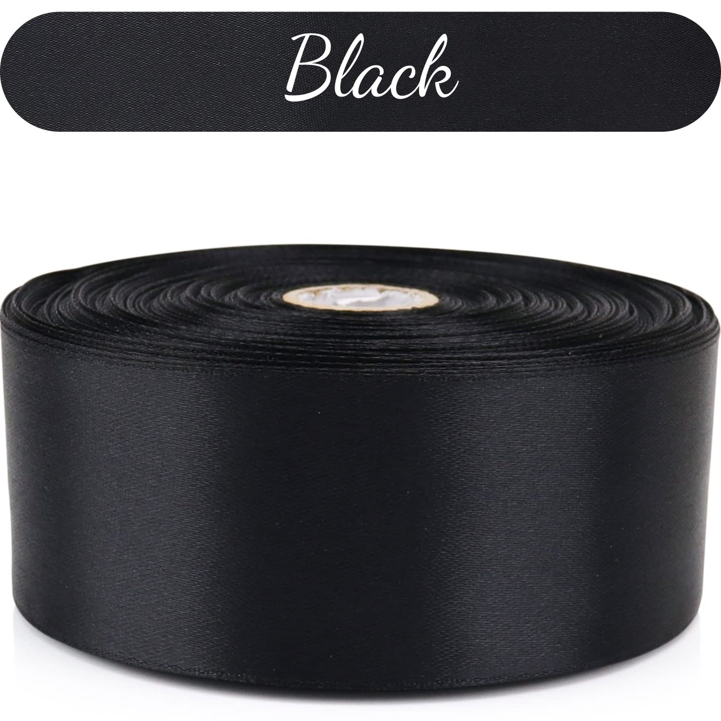 Nsilu 1-1/2 inch, Black Ribbon for Gift Wrapping 50 Yards Perfect Wedding Party Wreath Sewing DIY Hair Accessories Decoration Floral Hair Balloons Other Projects