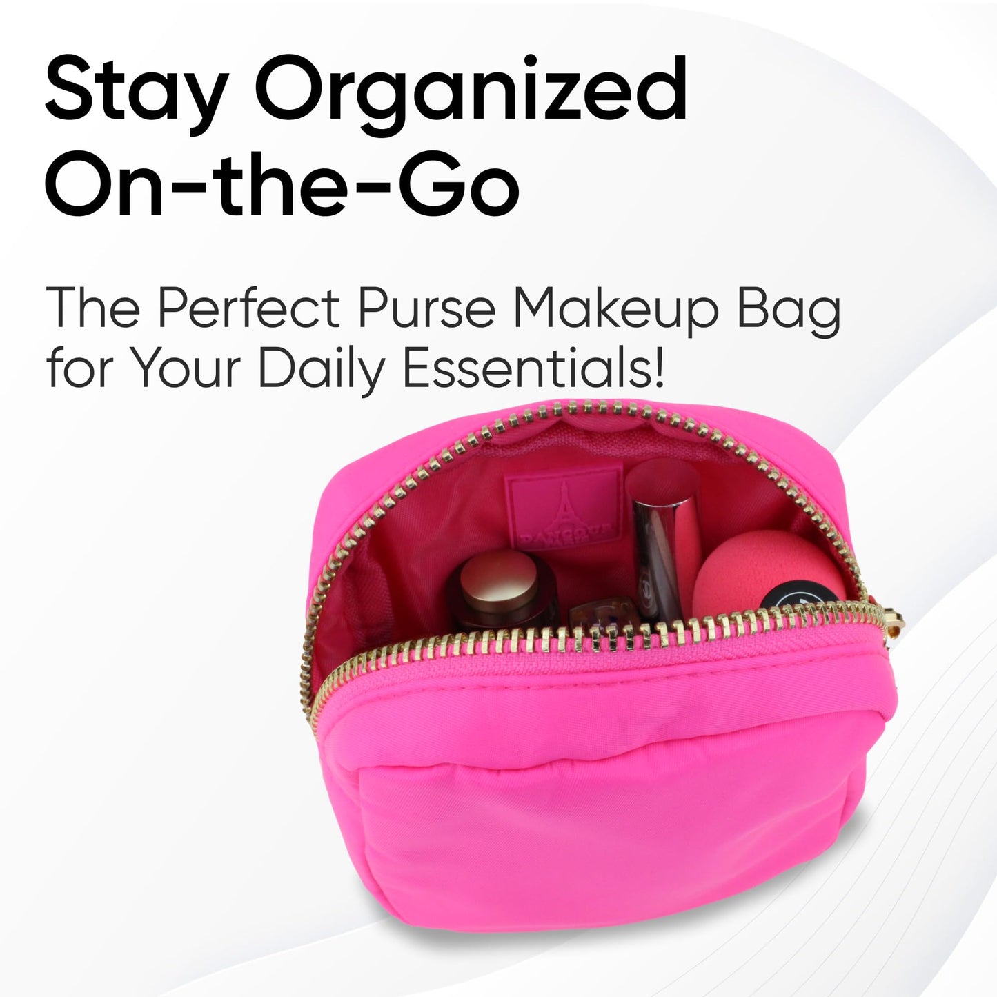 Small Makeup Bag for Purse, Purse Organizer, Small Makeup Pouch for Purse, Small Travel Pouch Purse, Small Cosmetic Bag for Purse, Mini Makeup Bag, Mini Makeup Pouch Purse, Pink Makeup Bag Mini Pouch