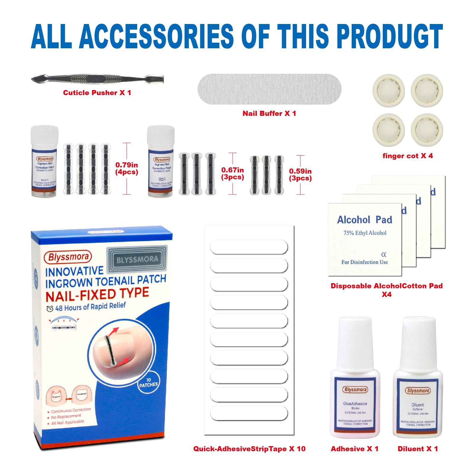 Titanium Ingrown Toenail corrector Removal Ingrown Toenail Treatment Reusable Ingrown Toenail Treatment Kit Professional Ingrown Toenailcorrection strips,Ingrown Toenail Corrector for home use 10pcs