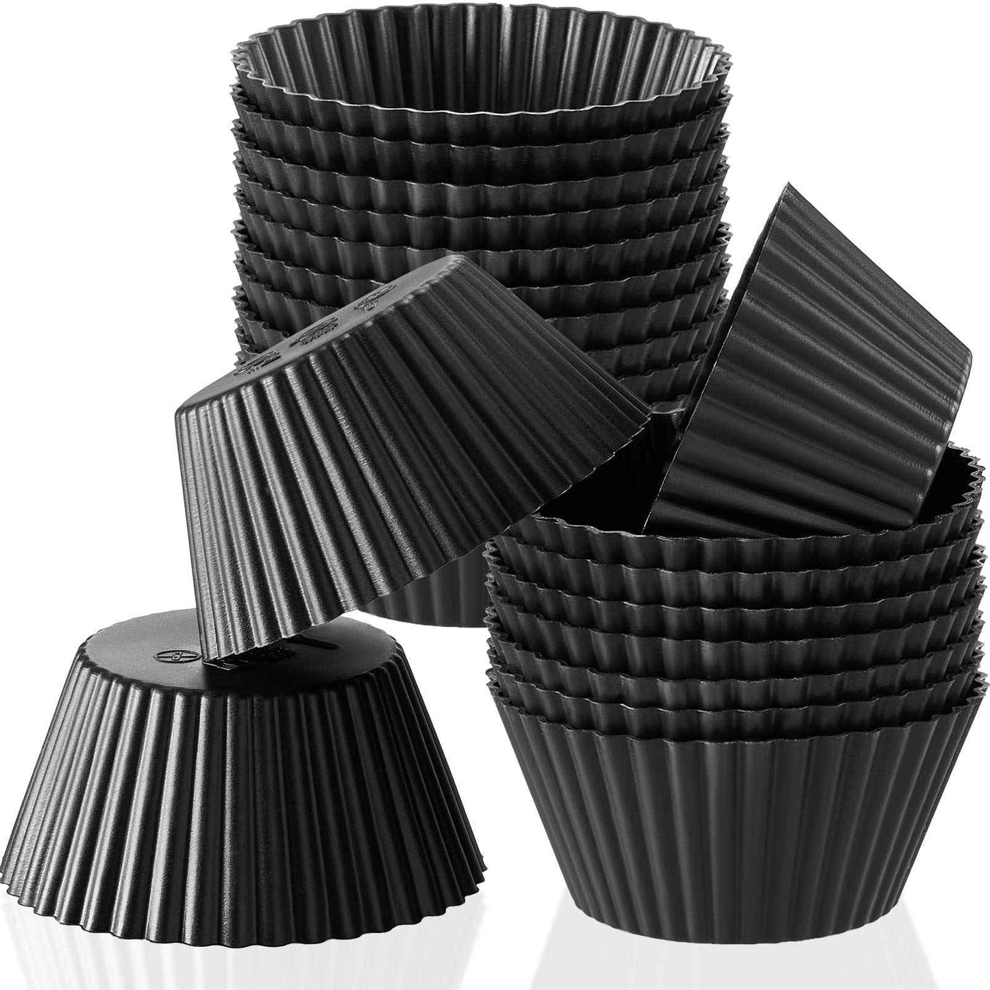 Patelai 20 Pieces Wax Melt Warmer Liners Reusable Silicone Leakproof Wax Liner Candle Tray Liner for Christmas, Candle Warmer(Black)