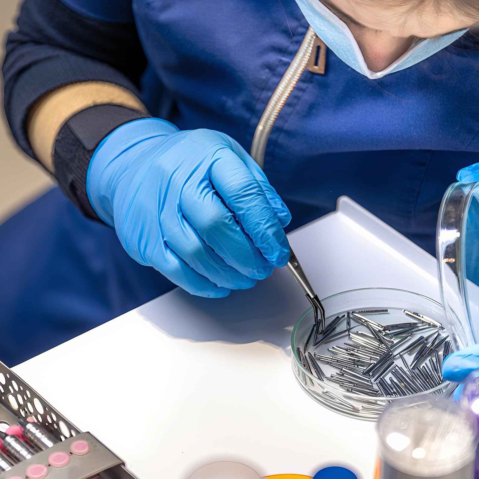 4 Pcs Stainless Steel Tweezers with Rubber Tips,Professional Precision Tweezer Set for Jewelry,Nail Art,Hobby Craft,Stamps, Beads,Jewelry Picking Tools with Soft Non Marring Tip