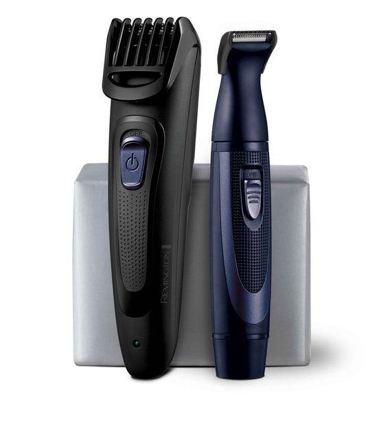 Remington Rechargeable Beard Trimmer Kit for Mustaches, Nose Hair, and Light Detailing and Grooming with Bonus Battery Nose Trimmer