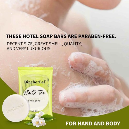 DincherBel 200 Pack 0.5oz Travel Soap, Mini Round Cleansing Bars Soap Bulk Travel Size, Individually Wrapped Toiletries Amenities for Hotel, Airbnb, Shelter, Camping and Traveling