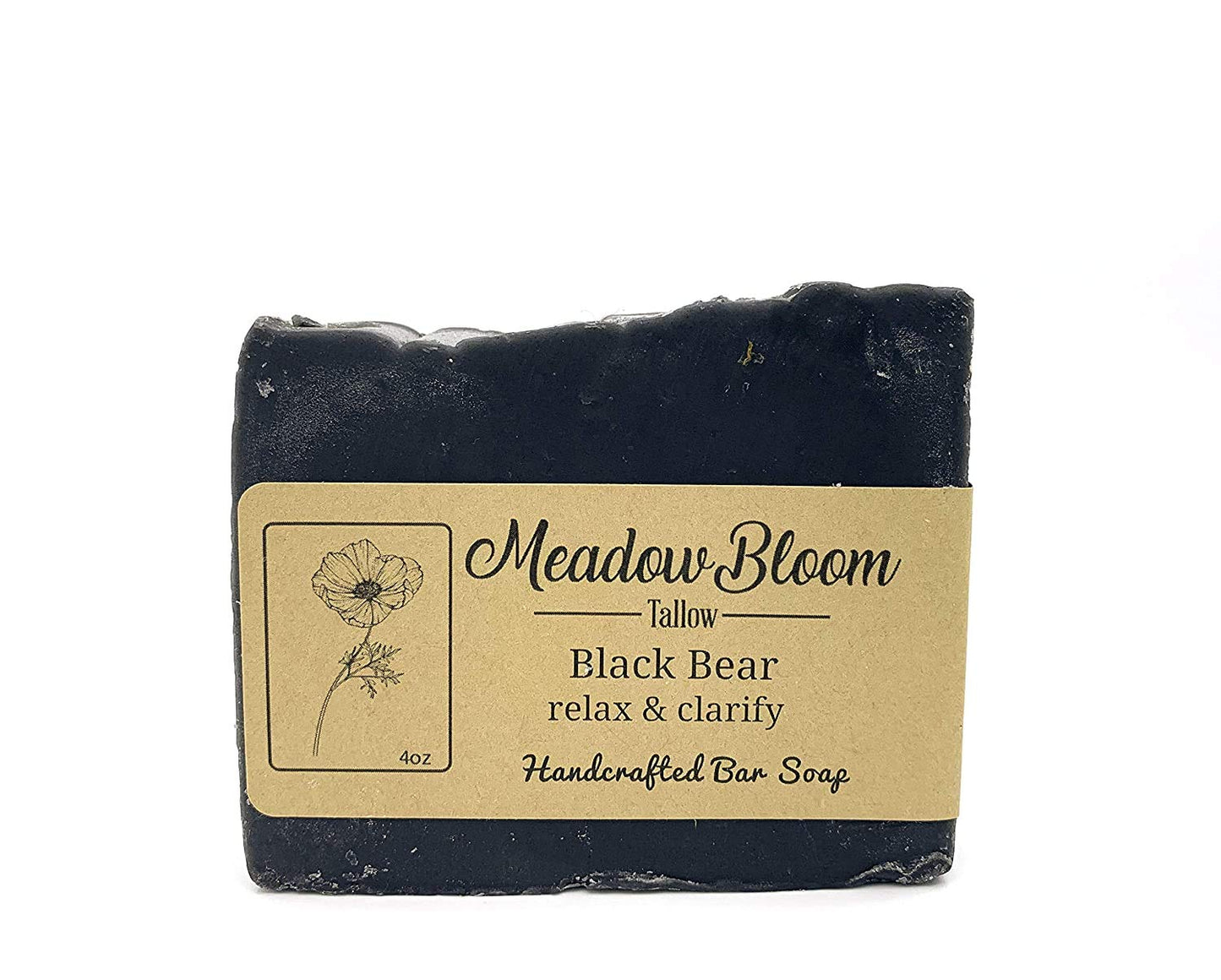 HUNTER CATTLE CO. EST'D 2004 HC EST'D 2004 HC Meadow Bloom Tallow Bar Soap - Charcoal and Eucalyptus 1 Pack - Made with All Natural 100% Grass Fed Tallow Handmade Soap Bar - Great for Face or Body Soap