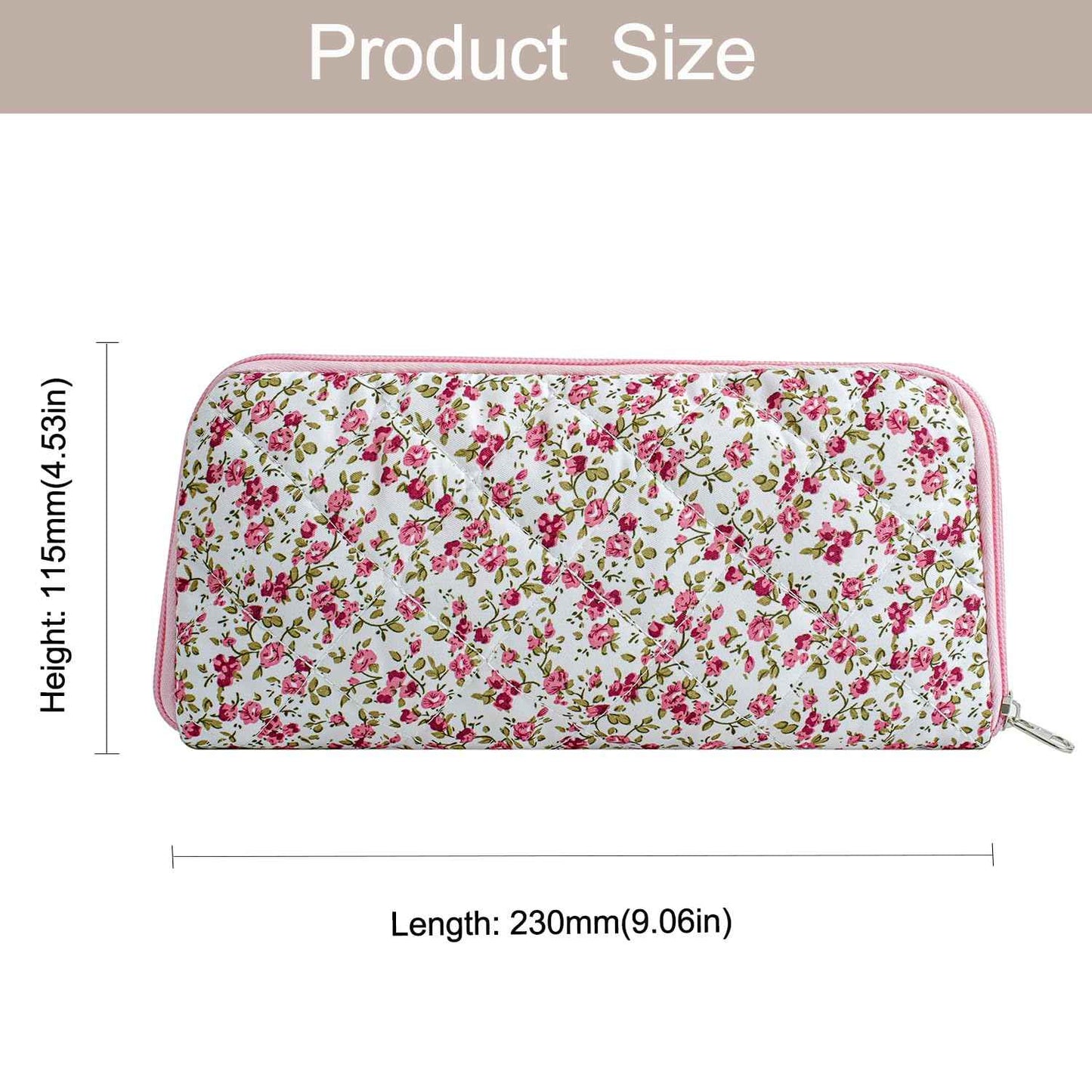 WHHJM Cute Floral Bag for Makeup Brushes - Ideal for Travel & Daily Use Makeup Brushes Pouch for Women (Red Floral)