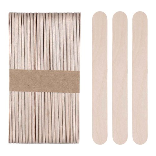 200pcs Wooden Craft Sticks 5.91 Inch Long Natural Wood Popsicle Ice Cream Sticks for DIY Wood Crafts, Jumbo Sticks，Hair Removal and Waxing Supplies,Home Art Projects