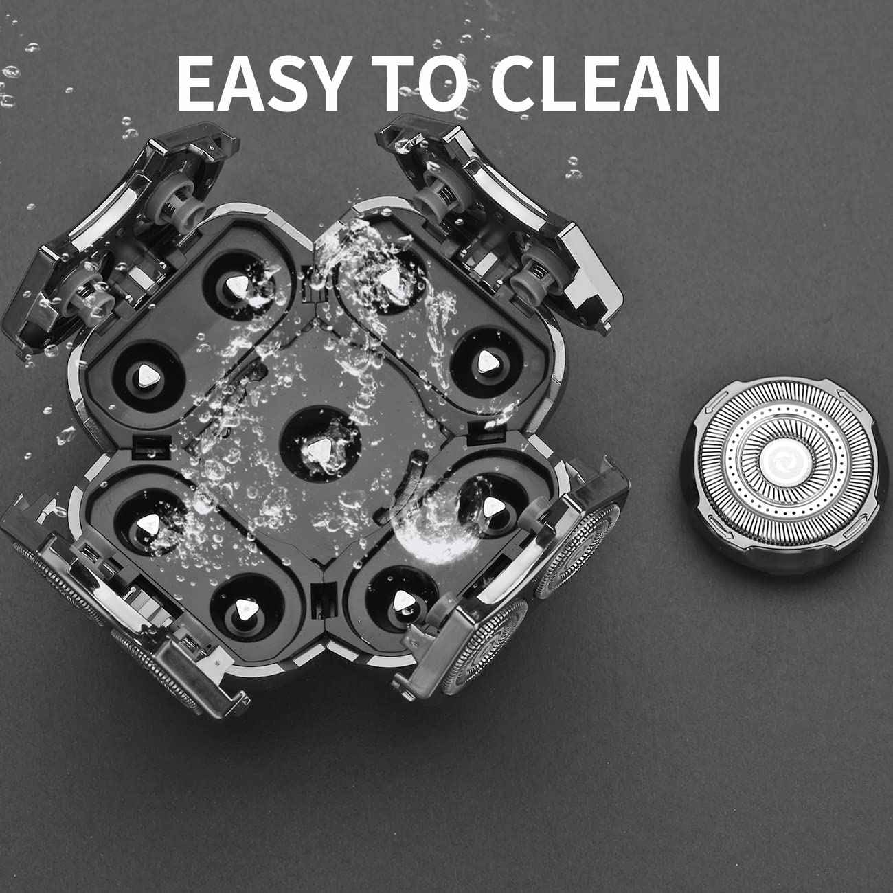 9 Blades Head Shaver Men's Electric Shaver Replacement Heads Universal Replacement Blade Head Electric Razor for Men (9D Silvery)