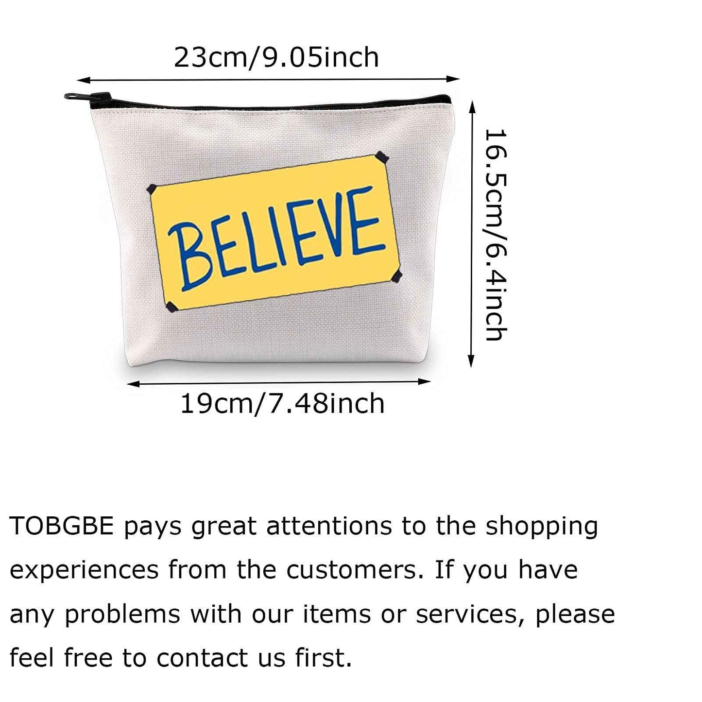 TOBGBE TV Show Gift Believe Makeup Bag Funny Believe Gift for Women TV Show Merchandise Soccer Football Lover Travel Case (Believe bag)