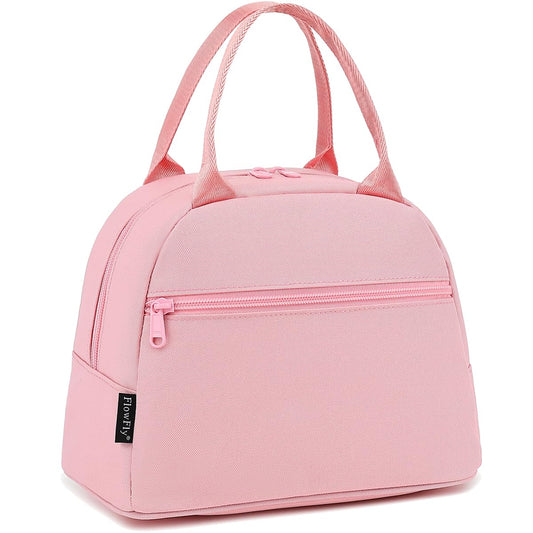 FlowFly Lunch Bag Tote Bag Lunch Organizer Lunch Holder Insulated Lunch Cooler Bag for Women/Men,Pink