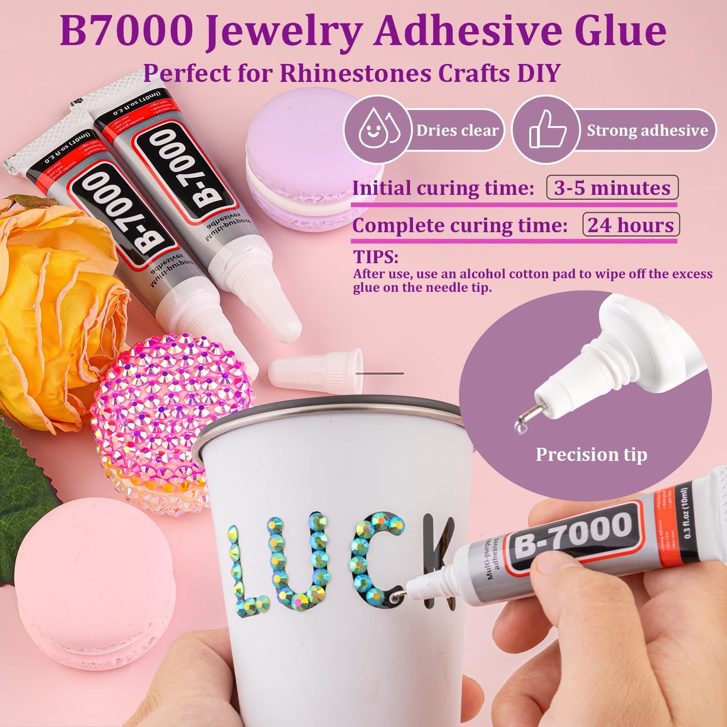 Resin Jelly Rhinestones for Crafting with B7000 Jewelry Glue, 1 Box Dark Green AB Flatback Crystal with 3Pcs 10ml Glue, Bedazzling Non Hotfix Gems for DIY Tumblers Clothing Shoes Manicure