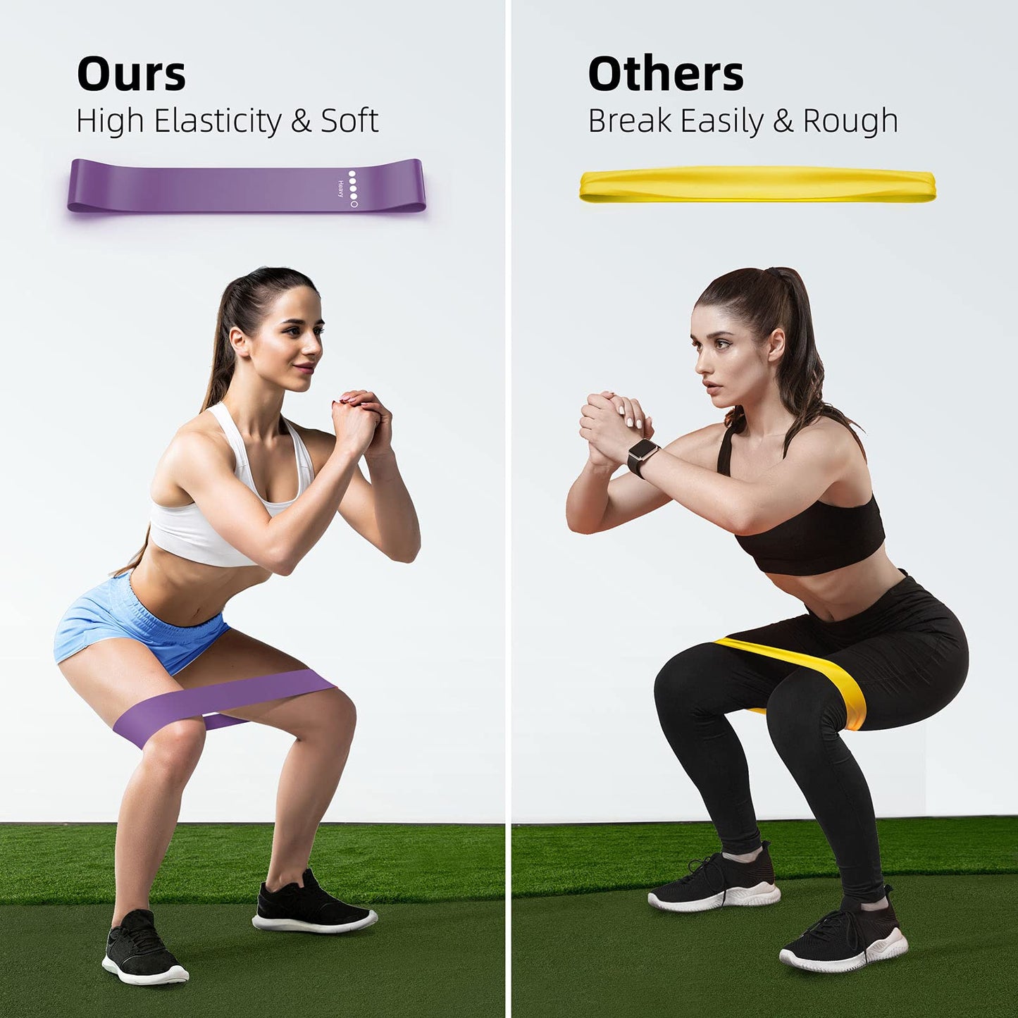 Renoj Resistance Bands, Exercise Workout Bands for Women and Men, 5 Set of Stretch Bands for Booty Legs