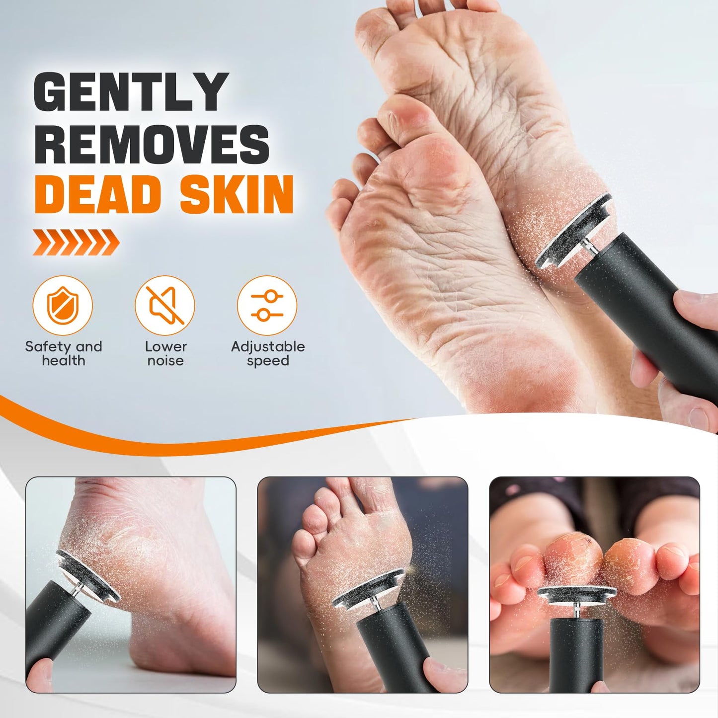 Electric Foot Callus Remover,Electric Foot File Speed Adjustment & Direction of Rotation Controller, Pedicure Tools for Feet with 60Pcs Replacement Sandpaper,for Men Women Dead Skin and Calluses