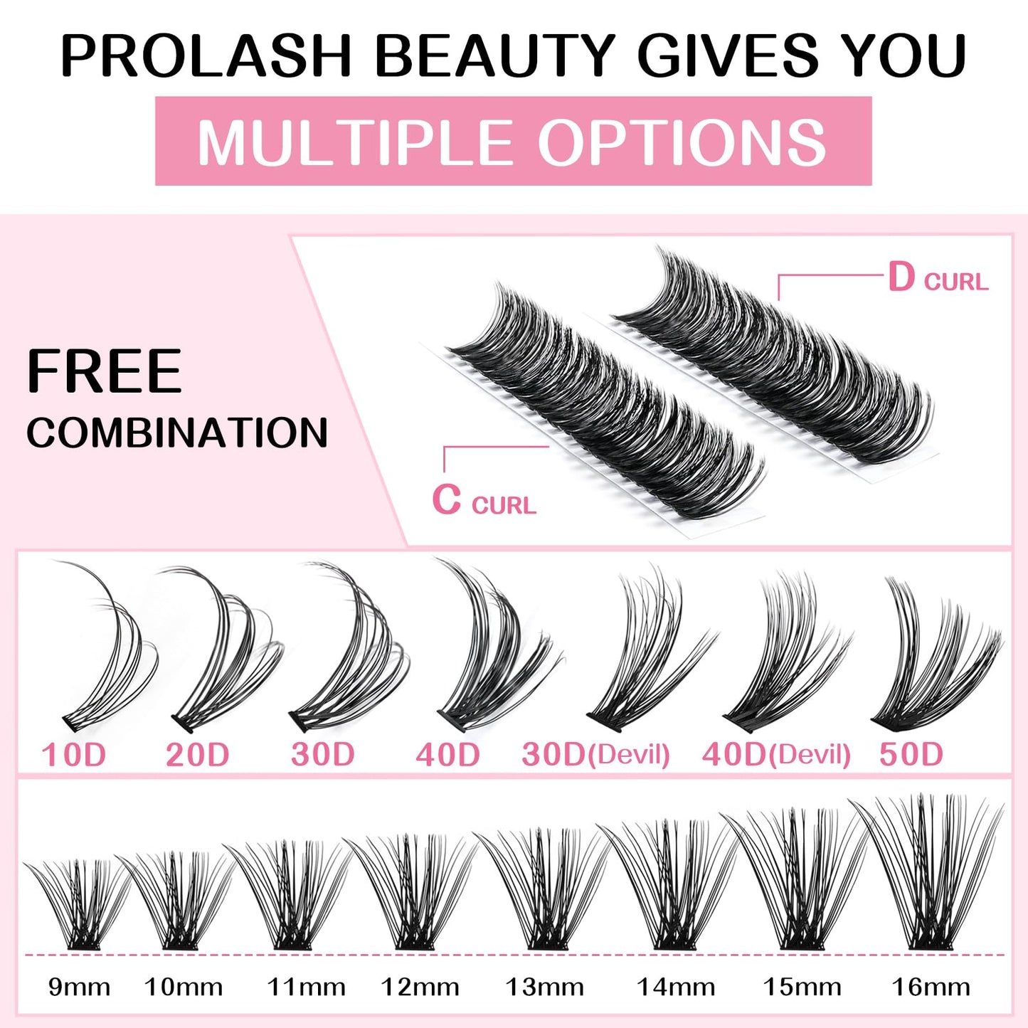 280 Pcs Individual Lashes 30D+40D Mixed Lash Clusters 14 Rows Cluster Lashes that Look Like Eyelash Extensions DIY Lash Extension Self Application At Home (30+40-C-14-20mix)