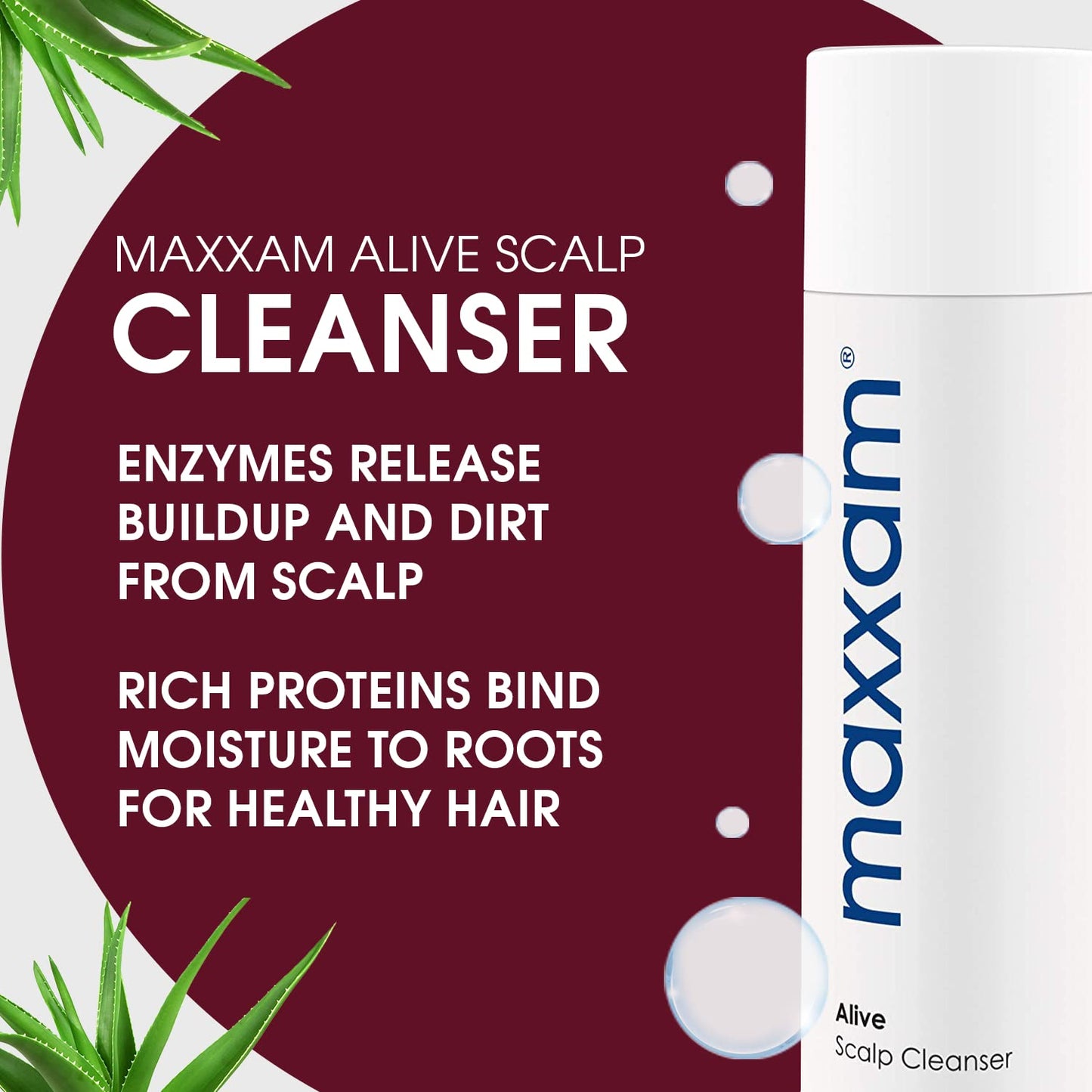 Maxxam Alive Cleansing Shampoo for Hair Growth and Scalp Care, Fermented Rice Shampoo for Clean and Youthful Hair, 10 Fl Oz