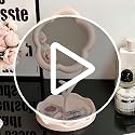 Flower-Shaped Makeup Mirror for Desk & Vanity - KEAINVRN Pink