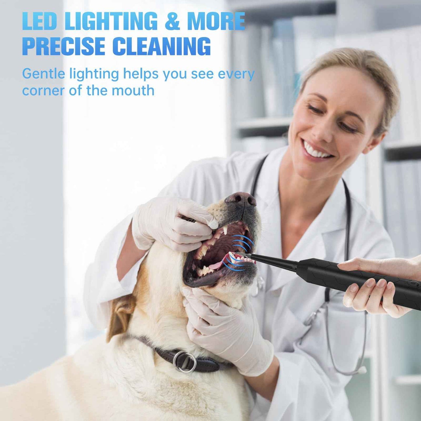 Ultrasonic Dental Care Device – High-Frequency Plaque & Tartar Control, 3 Adjustable Modes, Waterproof, USB Rechargeable, with Magnifying Mirror