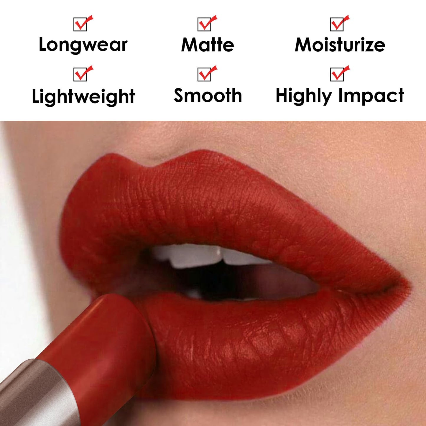 CARSLAN Matte Lipstick Hydrating Lip Color Makeup, Highly Pigmented Lipstick with Moisturizing Formula, Lightweight, Smooth, M23