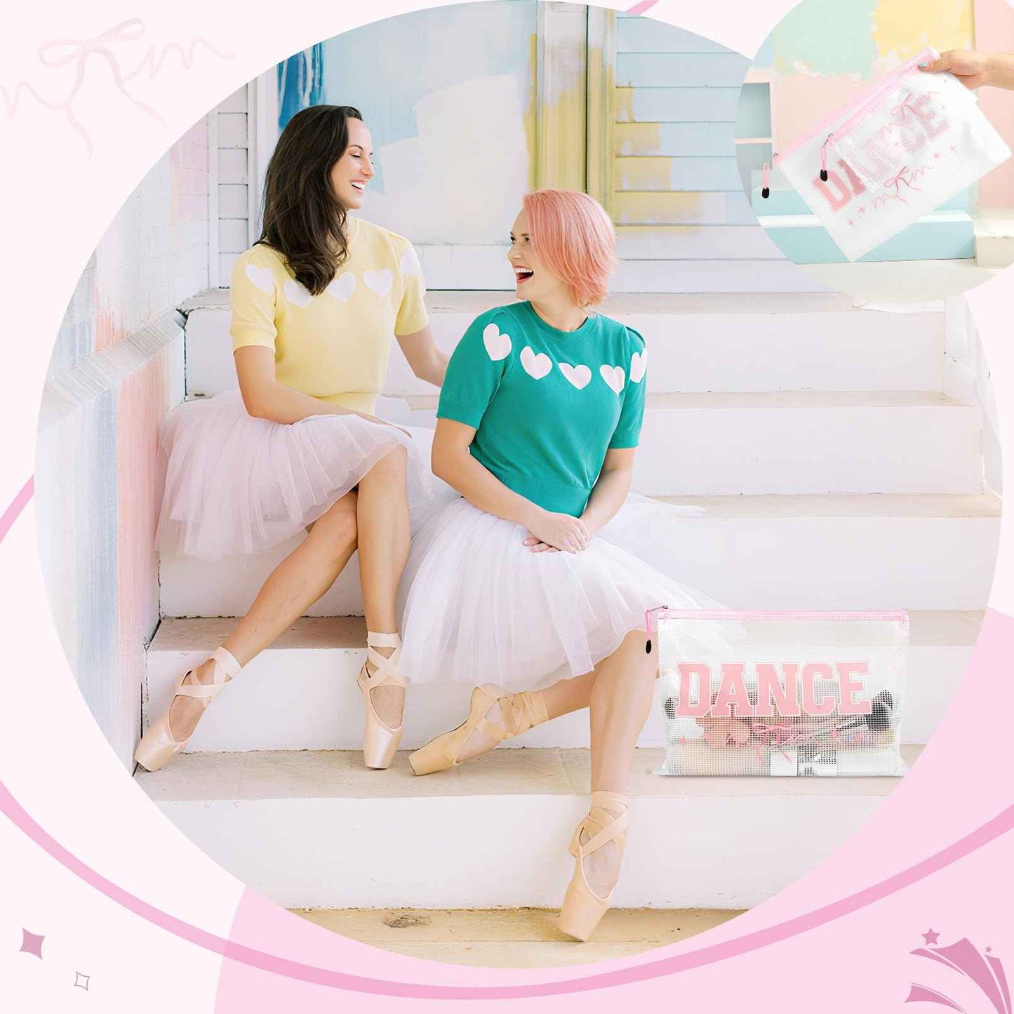 HUGNOW 2 Pcs Cheer Bag Cheer Makeup Bag Gifts Zipper Pouch Snack Makeup Case Cheerleader Accessories Bags Bulk for Cheerleading Party Supplies