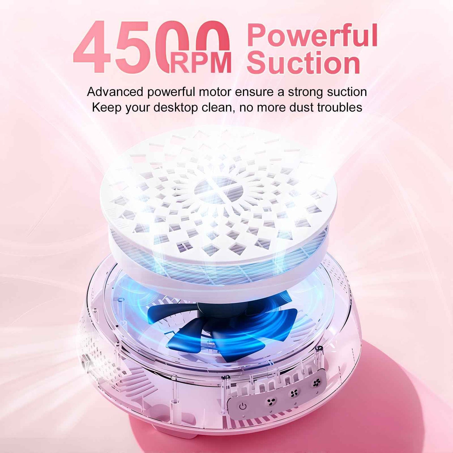 Professional Nail Dust Collector, Quiet Nail Vacuum Cleaner Machine with Reusable Filter, Powerful Suction Nail Tech Dust Fan for Acrylic Gel Nails Art Polishing, Manicure Pedicure Salon Home Use