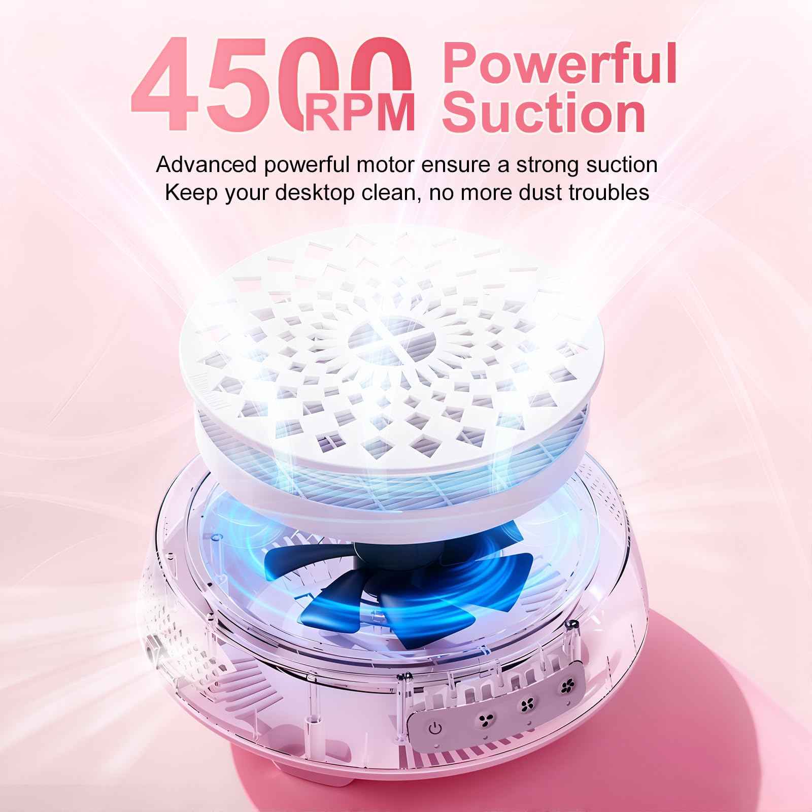 Professional Nail Dust Collector, Quiet Nail Vacuum Cleaner Machine with Reusable Filter, Powerful Suction Nail Tech Dust Fan for Acrylic Gel Nails Art Polishing, Manicure Pedicure Salon Home Use