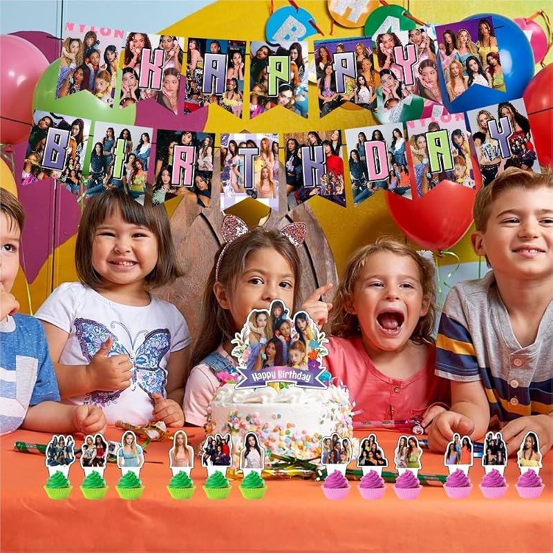 Katseye Birthday Party Decorations Set with Banner, Cake & Cupcake Toppers